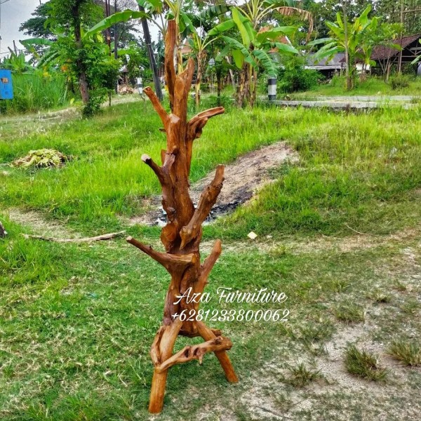 Desain Gantungan Topi Unik Akar Kayu Jati