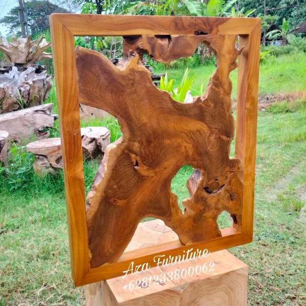 Gambar Hiasan Dinding 3D Akar Kayu Jati