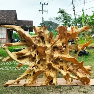 Gambar Hiasan Dinding Kotak Natural Akar Kayu Jati