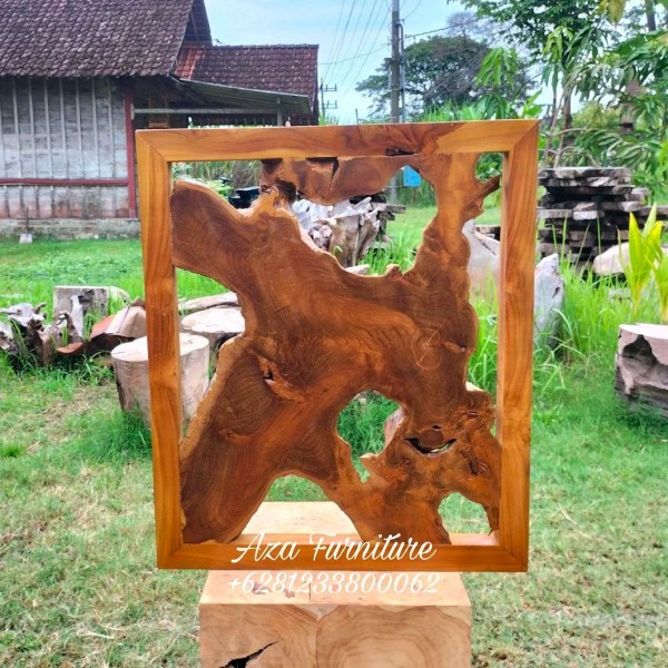 Gambar Hiasan Dinding Unik 3D Akar Kayu Jati