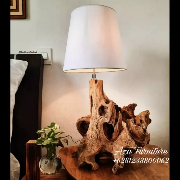 Gambar Lampu Meja Kamar Tidur Motif Natural