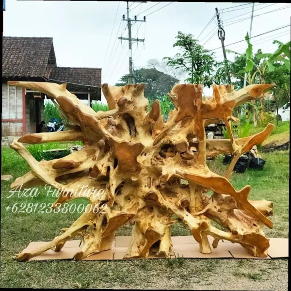 Gambar Dekorasi Ruangan Ukuran Besar Unik Akar Kayu Jati