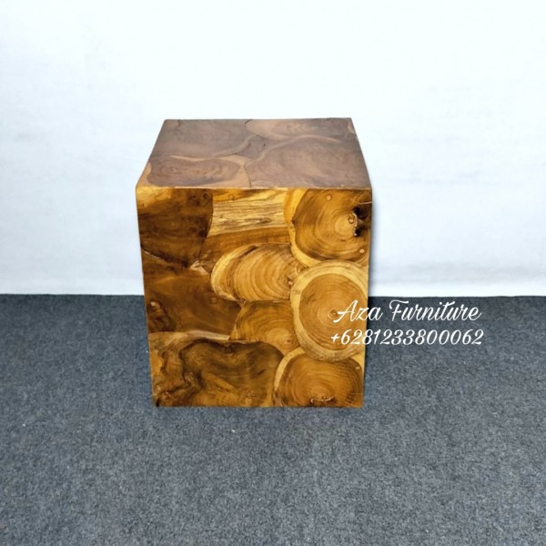 Gambar Meja Sudut Model Box Minimalis Kayu Jati