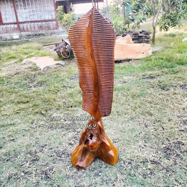 Gambar Dekorasi Ruangan Model Daun Pisang Natural Kayu Jati