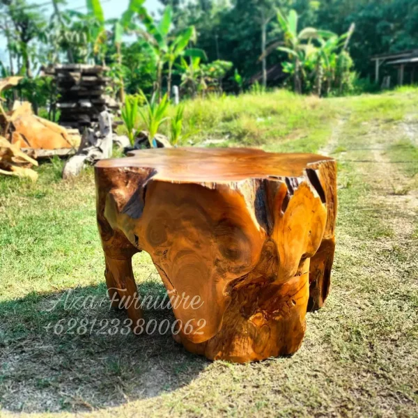 Gambar Meja Kopi Rustik Akar Kayu Jati