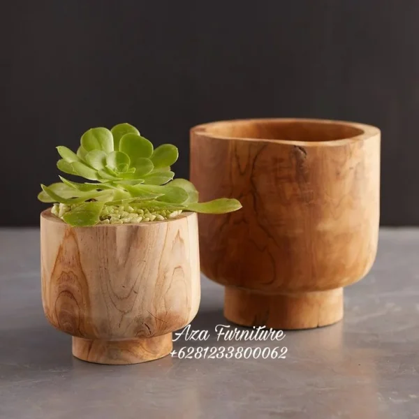Gambar Produk Pot Mini Natural Kayu Jati